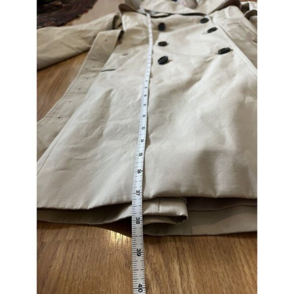 J Crew Khaki Icon Trench Coat With Detachable Hood Size 10 - Picture 12 of 13